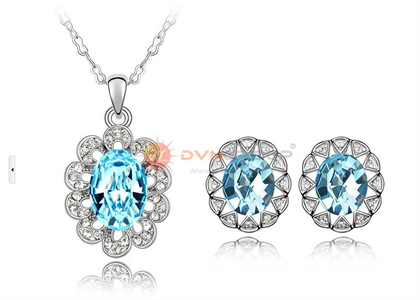 Rhodium Plated | Gemstone Pendant Sets